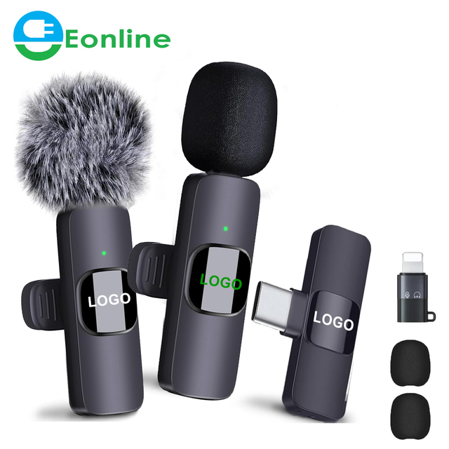 2025 Professional Wireless Lavalier Microphone for iPhone 17 Pro Max iPad Android Noise Canceling Crystal Clear Recording