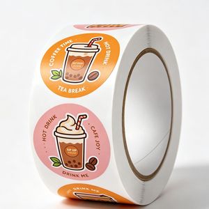 Etiquetas Adhesivas Personalizadas Fangda, Resistentes al Agua y al Aceite, para Tiendas de Té con Leche, Personalización al por Mayor Disponible - Product Image 1