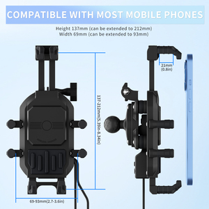 Cargador Inalámbrico con Puerto USB A+C, Soporte para Teléfono Móvil para Motocicleta y Scooter con Soporte para Cámara <span class=keywords><strong>GPS</strong></span> - Product Image 4