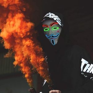LED V para Vendetta Máscara Anónimo Guy Fawkes Máscara de Halloween Hacker - Product Image 5