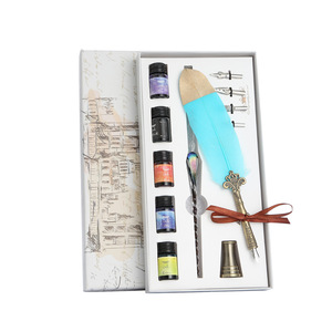 Ensemble de <span class=keywords><strong>plume</strong></span> à encre vintage en <span class=keywords><strong>verre</strong></span> pour <span class=keywords><strong>calligraphie</strong></span> avec 4 pointes et 5 encres, kit de <span class=keywords><strong>plume</strong></span> à encre pour <span class=keywords><strong>calligraphie</strong></span> lisse pour cadeau - Product Image 5