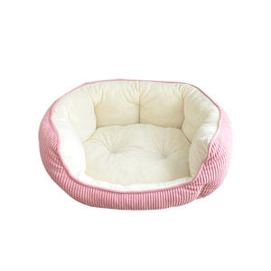 Плотная летняя розовая кровать для кошки/собаки, универсальное гнездо для глубокого сна, устойчивый к царапинам вельветовый полипропиленовый материал для зимы, все включено - Product Image 1