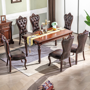 New Design American <strong>Style</strong> Solid Wood Rectangular Dining <strong>Table</strong> with 1.6 Meter <strong>Table</strong> with 4 Chairs Classic Dinning <strong>Table</strong> <strong>Set</strong> - Product Image 2
