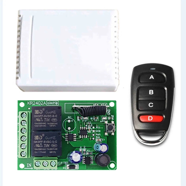 KT16+KR2402A*2 Kit | DC6-30V 2CHANNEL RECEIVER | INSTRUCTION Relay Circuit Receiver 433MHz DIY Wireless RF Remote Control Switch