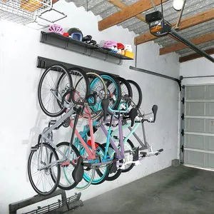 JH e-mech bisiklet kancaları özel kapalı alan tasarrufu bisiklet depolama ve Organize bisiklet kaskları veya ayakkabı duvar montaj Metal garaj duvar rafı