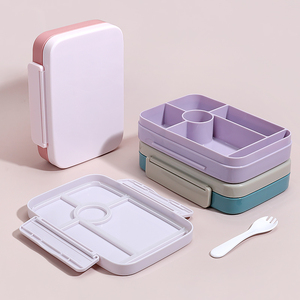 Bán buôn tùy chỉnh lò vi sóng an toàn Silicone ăn trưa hộp bento bị rò rỉ bằng chứng 5 ngăn <span class=keywords><strong>container</strong></span> thực phẩm - Product Image 1