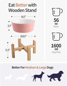 Pabrik tinggi mangkuk keramik berdiri untuk sedang besar jenis makanan anjing makanan air makanan hewan peliharaan berat mangkuk pemegang - Product Image 4