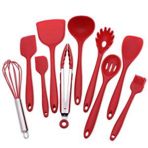 Juego de utensilios de cocina de silicona de 10 piezas, cucharas para cocinar, espátulas, aptos para lavavajillas, antiadherentes, resistentes al calor, para cocinar y hornear - Product Image 1