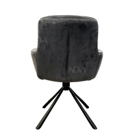 Fauteuil moderne NOVA en tissu rembourré pour salon, fauteuil de détente individuel avec pieds en métal noir
