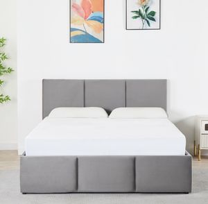 Cama de almacenamiento tapizada de tela, cabecero de alta calidad a buen precio, cama doble king - Product Image 2