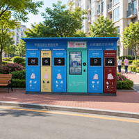Armoire de recyclage verticale extérieure de 240 litres avec écran tactile, station de collecte intelligente des déchets urbains