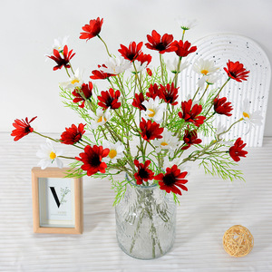 Bouquet de marguerites artificielles réalistes en soie et plastique pour la décoration intérieure, les mariages et les accessoires de photographie en extérieur - Product Image 2