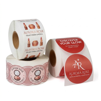 Autocollants personnalisés en vinyle adhésif imperméable, rouleau d'autocollants en feuille d'or, impression d'étiquettes pour produits alimentaires, autocollants ronds avec logo