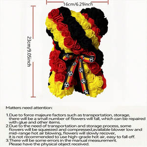 Oso de Peluche Premium con Rosas Artificiales de la Selección Nacional de Alemania para la Copa Mundial, con Cinta de Fútbol, Souvenir - Product Image 6