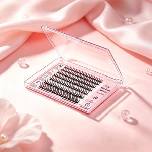 No <b>Glue</b> DIY Cluster <b>Lashes</b> Korean PBT D Curl Effect Waterproof Invisible Band for Quick Professional Application - Product Image 1