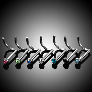 Stock 2MM Zircon Rhinestone <strong>Nose</strong> <strong>Studs</strong> Titanium <strong>Nose</strong> Ring Piercing Screw Shape Piercing Nariz Body Jewelry - Product Image 6