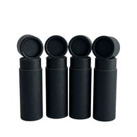 Baume à lèvres premium push-up dans un tube en papier kraft noir écologique, stick déodorant, rouge à lèvres personnalisé avec logo, design imperméable