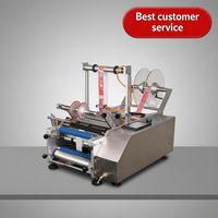 Machine d'étiquetage semi-automatique pour bouteilles rondes en verre et plastique, idéale pour les liquides, avec fonction d'étiquetage manuel pour flacons de parfum
