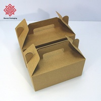 Boîtes d'emballage universelles pour snacks frits, boîtes à emporter en papier kraft brun, vente en gros de boîtes à emporter pour poulet frit, stocks en gros