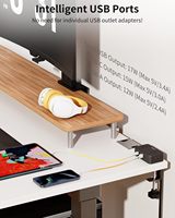 LEGA Cube8 Stop Kontak Meja dengan Penjepit 4 AC 4 Port USB (2-C) Kabel 10 Kaki Cocok untuk Tepi Meja 2.75" Rumah Kantor Hitam 15A ABS/Plastik