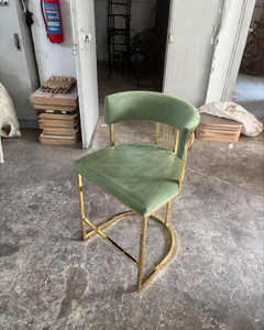 Chaise haute <span class=keywords><strong>de</strong></span> luxe en acier inoxydable doré, <span class=keywords><strong>tabouret</strong></span> <span class=keywords><strong>de</strong></span> <span class=keywords><strong>bar</strong></span> en velours pour hôtel, maison, pub, mariage - Product Image 3