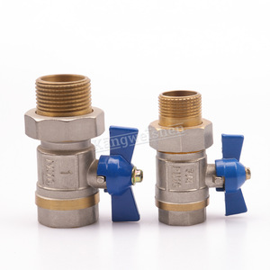 Robinet à bille en laiton forgé 3/4 po avec poignée bleue pour le contrôle du débit d'eau, usage industriel - Product Image 1