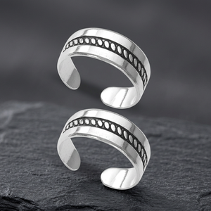 925 Sterling <b>Silver</b> Geometric Open <b>Toe</b> <b>Rings</b> Minimalist Adjustable Unisex Everyday Wear Jewelry - Product Image 3