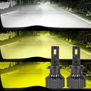 Produsen 3000k 4300k 6000k H4 lampu depan Led triwarna V8T Faros bohlam Led mobil Tri warna H7 H11 3 warna lampu depan Led