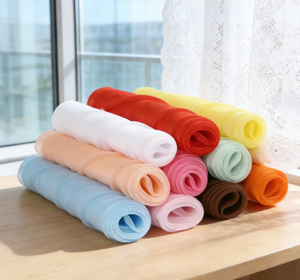 <span class=keywords><strong>Tissu</strong></span> de rideau de mariage antistatique 2026ZP en organza polyester, voile à prix abordable - Product Image 1