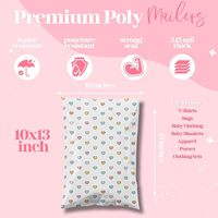 Enveloppes en polyéthylène 10x13 Preppy Hearts, lot de 100 |   Sacs d'expédition résistants à l'eau, auto-adhésifs, résistants aux déchirures, pour petites entreprises