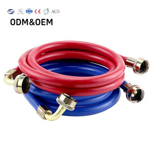 Manguera Flexible para Lavadora de PVC y Acero Inoxidable, con Codo de 90 Grados, Universal, Resistente a Roturas, para Suministro de Agua Fría/Caliente - Product Image 1