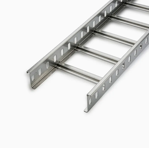 Plateau de câblage ventilé en acier 300*150mm pour la gestion des câbles de construction industrielle lourde, avec passant-câble type échelle - Product Image 4