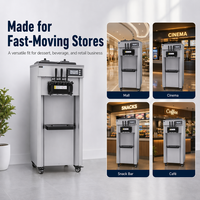 CY-8668 Nieuwe Hoge Capaciteit 50-60L/H Soft Serve IJsmachine 3500W Stabiele Koeling 3 Smaken Commerciële RVS