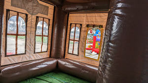 Dépôt de trains gonflable pour l'extérieur Tente gonflable pour maison Réplique de camping Cabane <span class=keywords><strong>en</strong></span> rondins Tente gonflable étanche et portable - Product Image 3