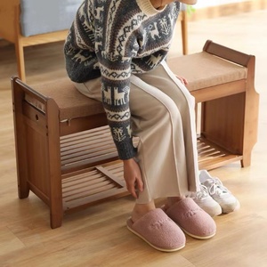 <strong>Shoe</strong> <strong>Storage</strong> <strong>Bench</strong> Solid Wood <strong>Bench</strong> with <strong>Shoe</strong> <strong>Storage</strong> with Soft Cushion for <strong>Hallway</strong> Entryway Living Room - Product Image 4