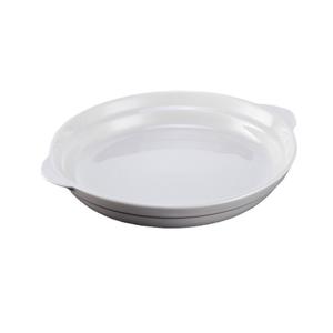 Bandeja Redonda de Porcelana Blanca para Servir, Plato Hondo con Dos Asas, Vajilla de Hotel, Apta para Microondas, Color Sólido 1250 - Product Image 4