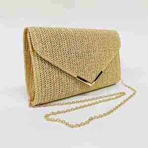 Pochette en paille, sac de soirée d'été en raphia et rotin, sacs de plage tissés, sac bandoulière en raphia - Product Image 1