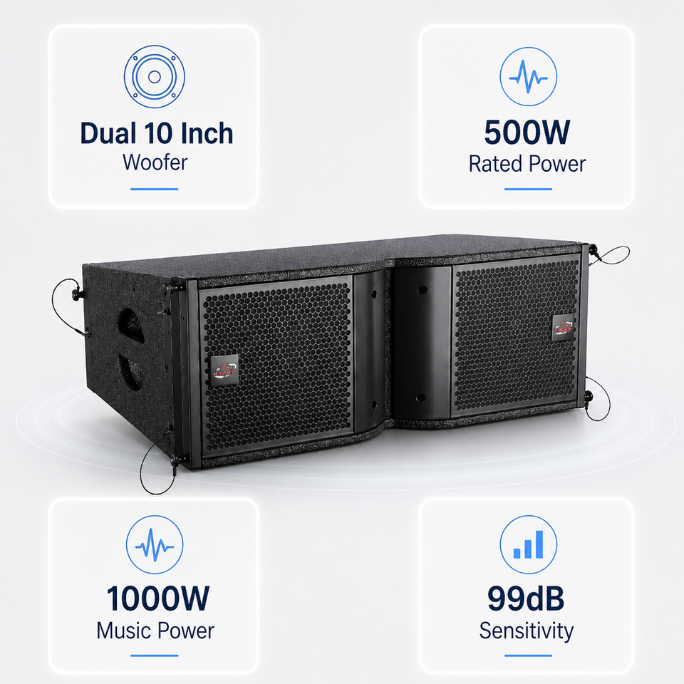Professional Dual 10 Inch Two-Way Line Array Speaker 500W PA Sound ...