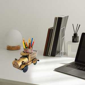 Support à stylos en métal sur le thème de l'Inde – Organisateur de bureau artistique et décoration de table – Porte-papeterie créatif en métal pour bureaux - Product Image 5