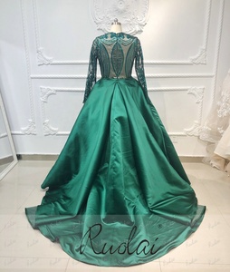 OEV-L4273 Abito da Sera Musulmano di Lusso con <span class=keywords><strong>Maniche</strong></span> <span class=keywords><strong>Lunghe</strong></span> e Gonna Staccabile Scintillante - Product Image 4