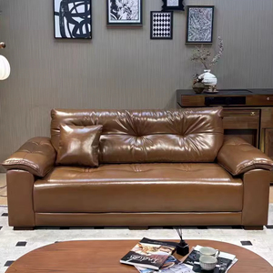 Ensemble de canapés de luxe en gros, mobilier moderne et classique, confortable, canapé marron et noir, canapés de salon, canapé en cuir à vendre - Product Image 1