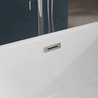 Baignoire d'angle en acrylique CE cUPC 1700 MM baignoire autoportante en acrylique, baignoire d'angle gauche droite mur arrière baignoires autoportantes