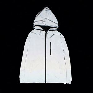 Chaqueta Bomber para Hombre, 100% Poliéster, Cuello Alto, Reflectante, con Capucha y Cremallera, Logotipo Personalizado OEM, Venta al Por Mayor, Cortavientos 3M - Product Image 4