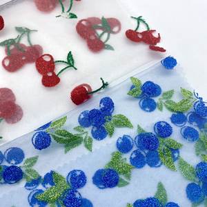 Fancy 100% Nylon fiesta tul colorido cereza fruta brillo tela de malla para vestido tela de tul - Product Image 6