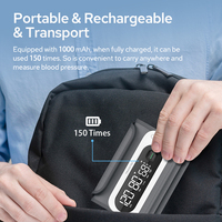 TRANSTEK Tensiomètre numérique tout-en-un rechargeable à LED pour le bras, appareil de mesure de la pression artérielle avec Bluetooth