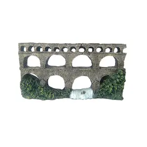 Полимерная древняя архитектура Римский мост для украшения аквариума