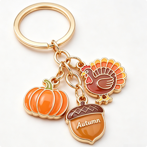 Llavero de Aleación de Zinc con Dijes de Pavo, Calabaza y Bollo, Estilo de Dibujos Animados, Regalo de Recuerdo para Acción de Gracias - Product Image 3