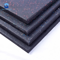 Dalles de caoutchouc à pois noirs 10mm 15mm 20mm EPDM recyclé pour sol de salle de sport