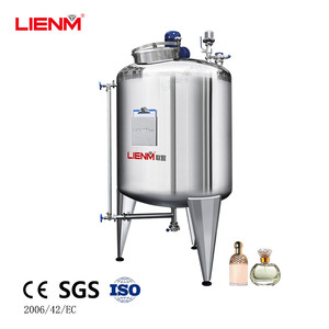 Cuve de mélange cosmétique à prix d'usine, chauffée par enveloppe, en acier inoxydable SUS316, avec agitateur homogénéisateur pour shampoing et savon - Product Image 1