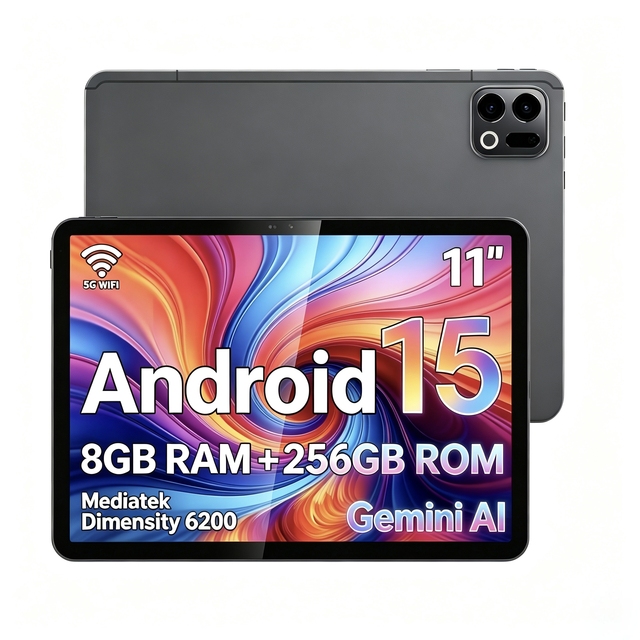 11 Inch Android 15 AI Tablet PC MTK Dimensity 6200 Octa Core 8GB RAM 256GB ROM 1200*1920 Display 10000mAh 5G OEM Custom